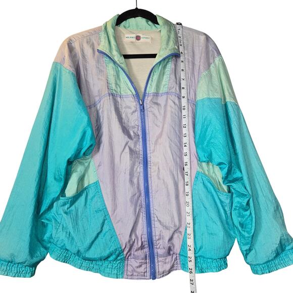 Vtg Milano Sport Small Colorblock Nylon Windbreaker Jacket 80s 90s Streetwear - Picture 4 of 10